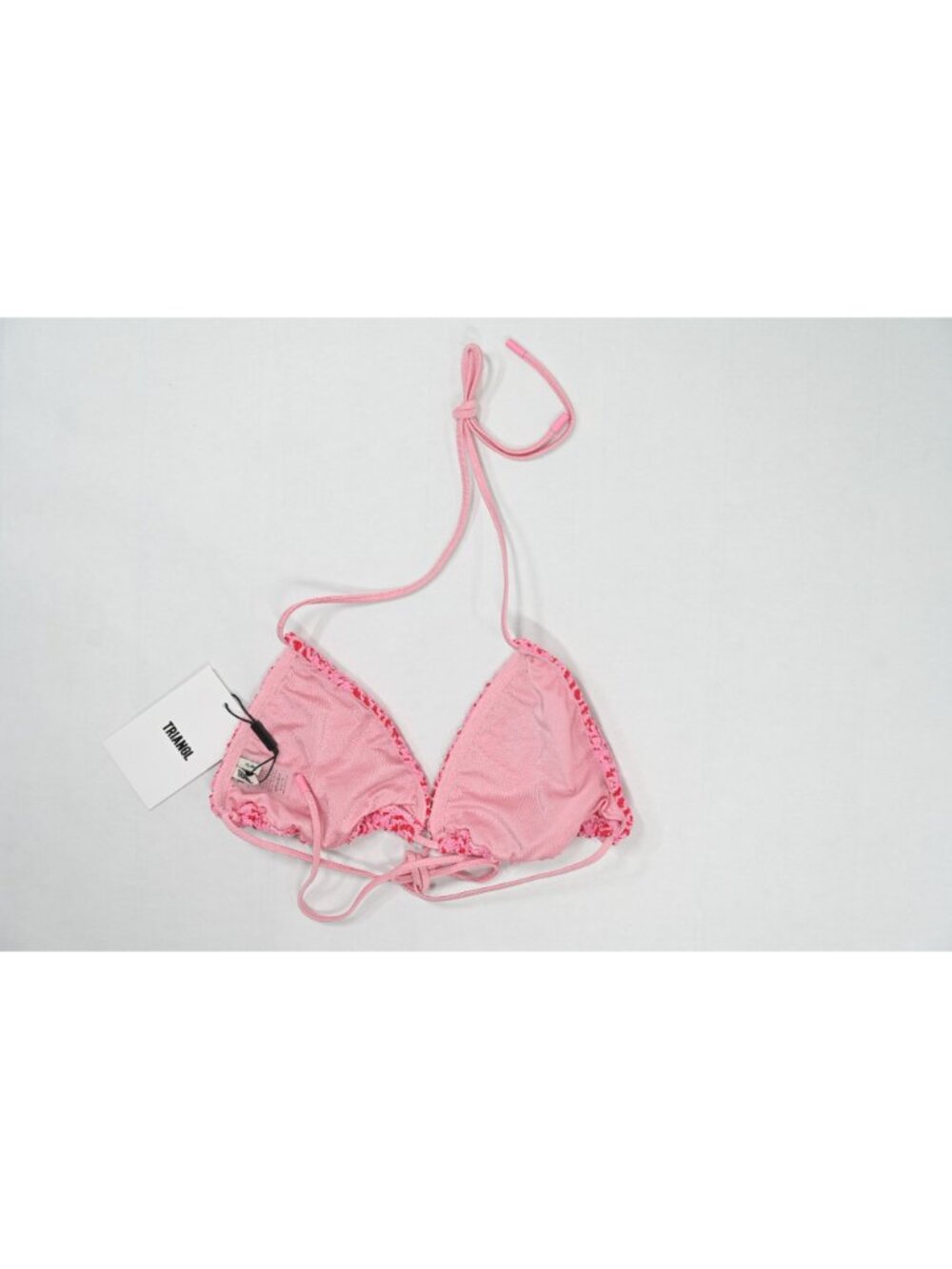Triangl Swimwear Vinca Alina Crochet Triangle Bikini Top in Pink - Picture 2 of 3